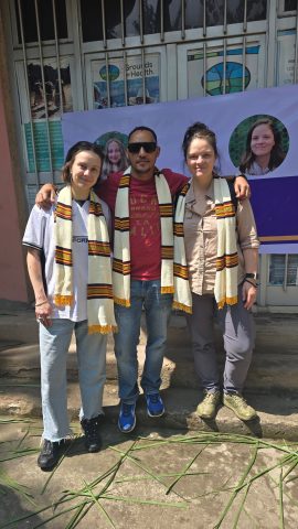 GFH office in Hawassa. From left to right: Isabella, Haileyesus, Amy