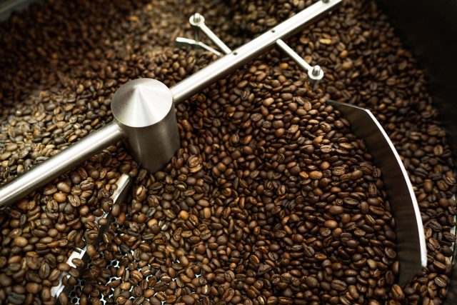 roasting coffee