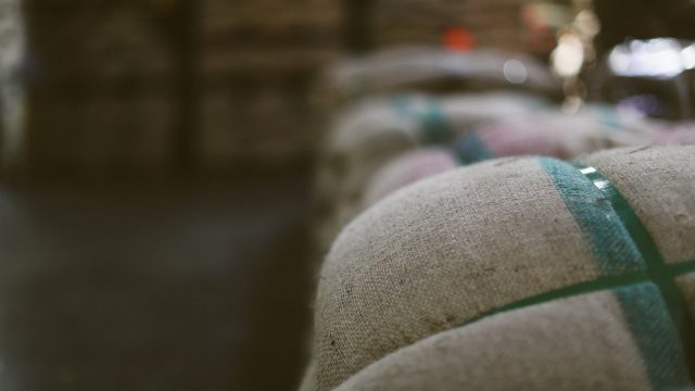 green coffee jute bag