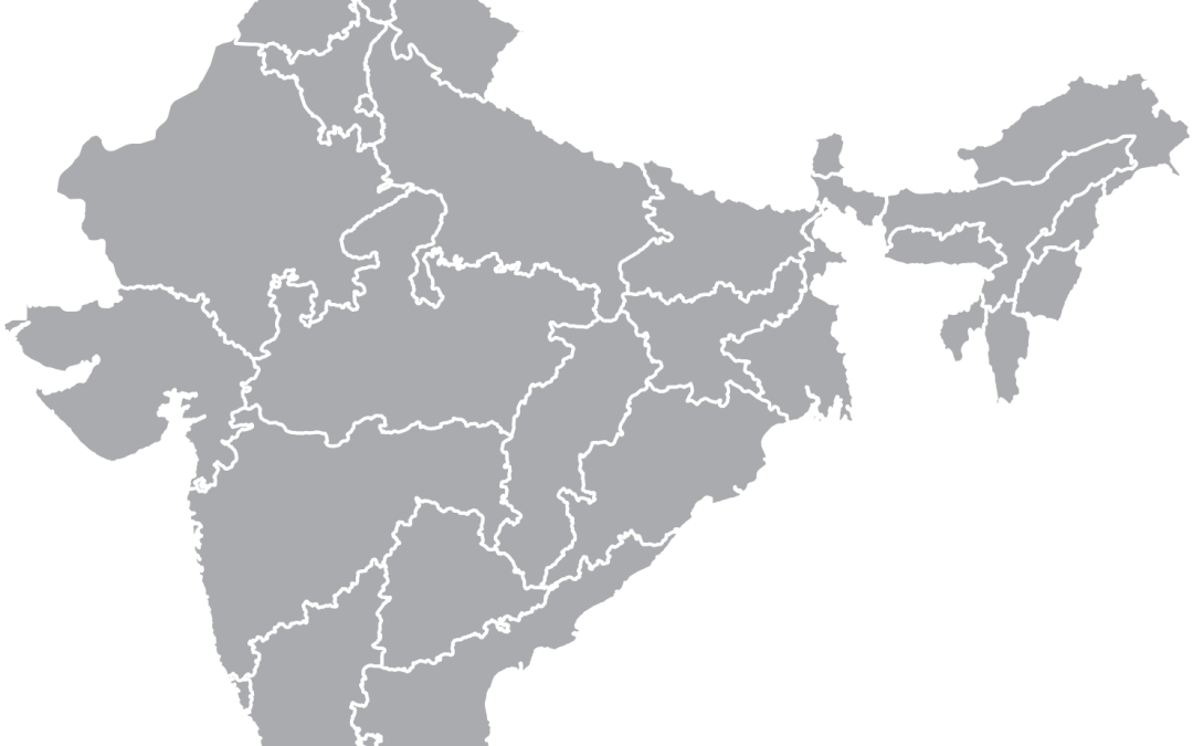Map of India where coffee beans from Royal Coffee are harvested from.