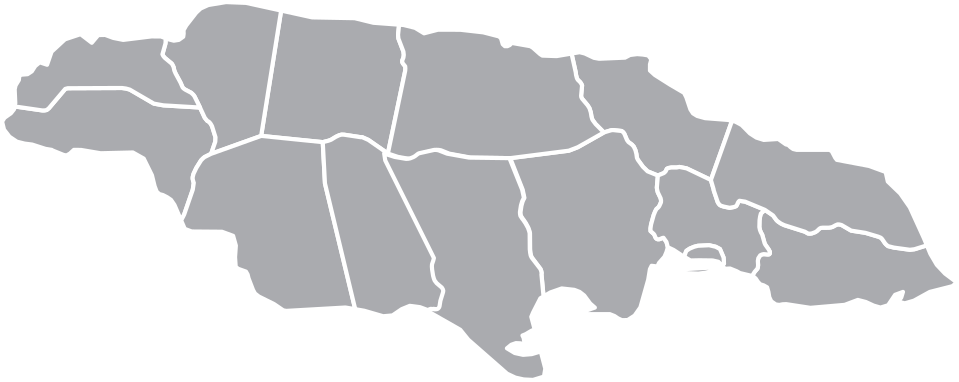 Map of Jamaica where coffee beans from Royal Coffee are harvested from.