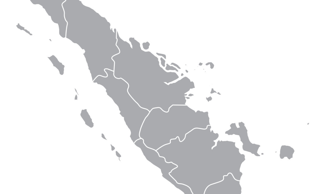 Map of Sumatra where coffee beans from Royal Coffee are harvested from.